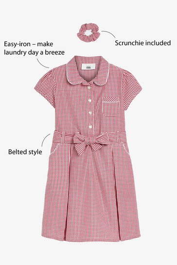 Gingham School Dress Set (3-14yrs)