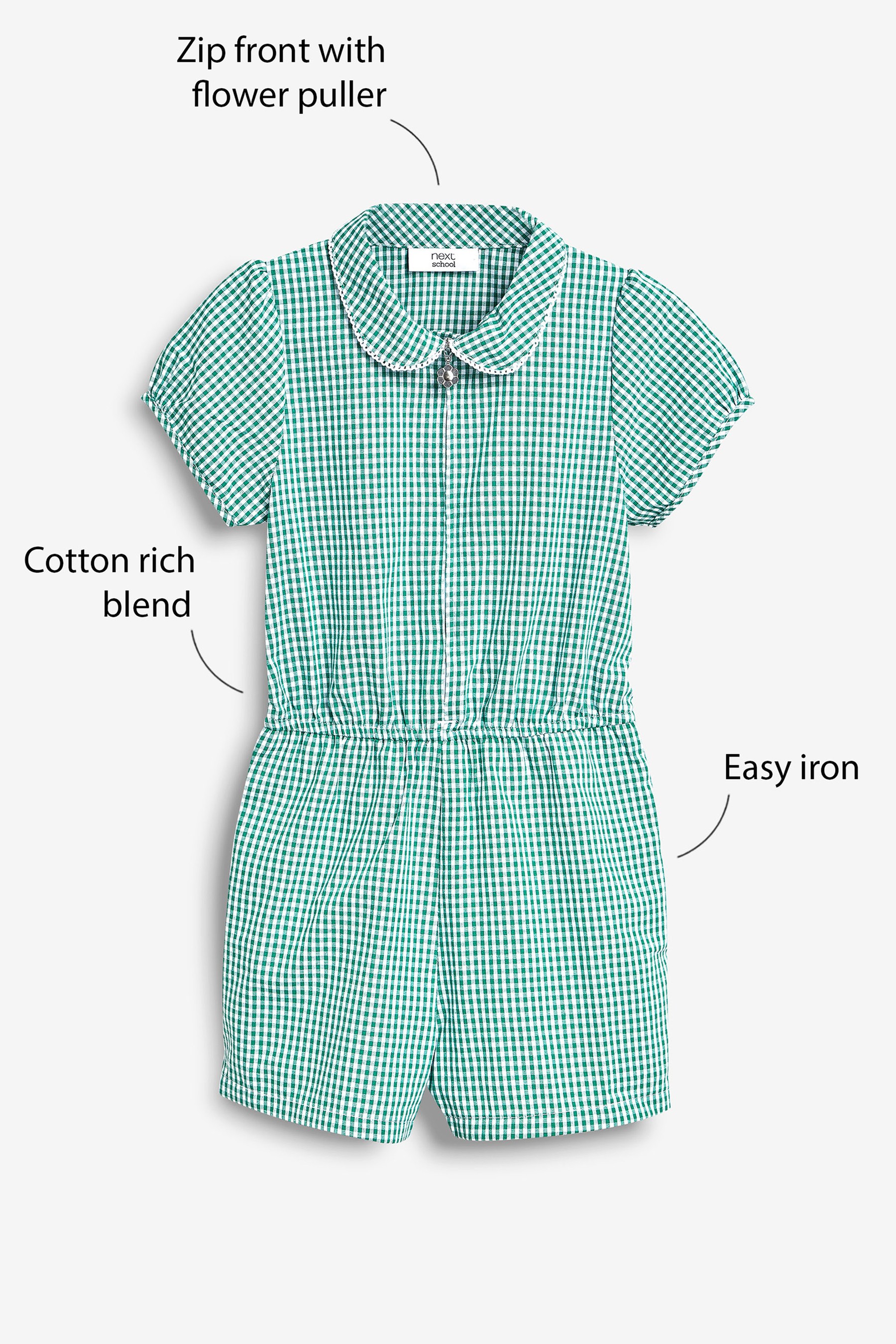 Gingham School Playsuit (3-14yrs)