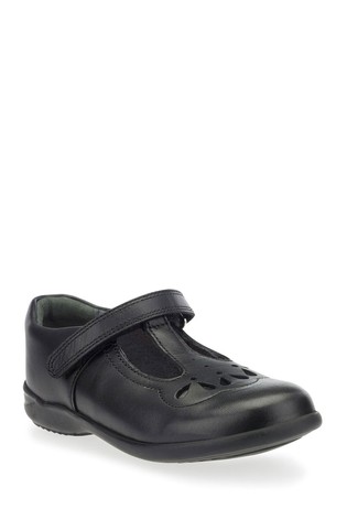 Start-Rite Poppy Black Leather T Bar School Shoes