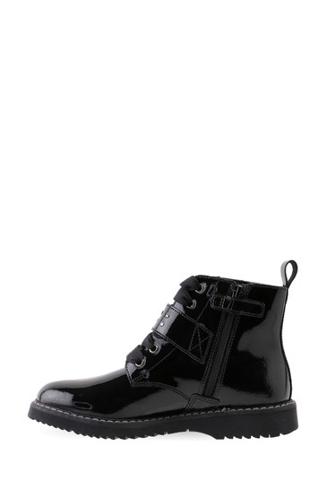 Start-Rite Icon Black Patent Leather Zip-Up Boots