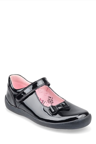 Start-Rite Giggle Black Patent Leather School Shoes Wide Fit