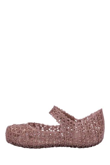 Mini Melissa Baby Nude Campana Papel Glitter Pumps