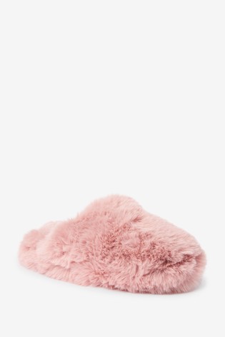 Recycled Faux Fur Mule Slippers