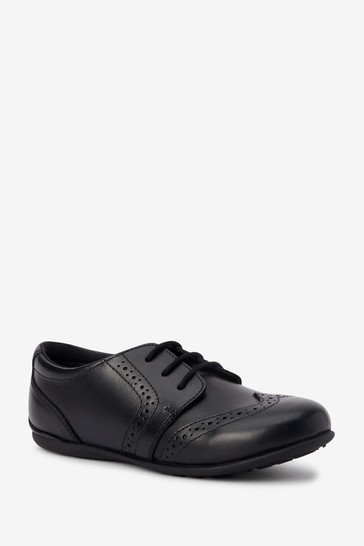 School Leather Lace-Up Brogues Wide Fit (G)