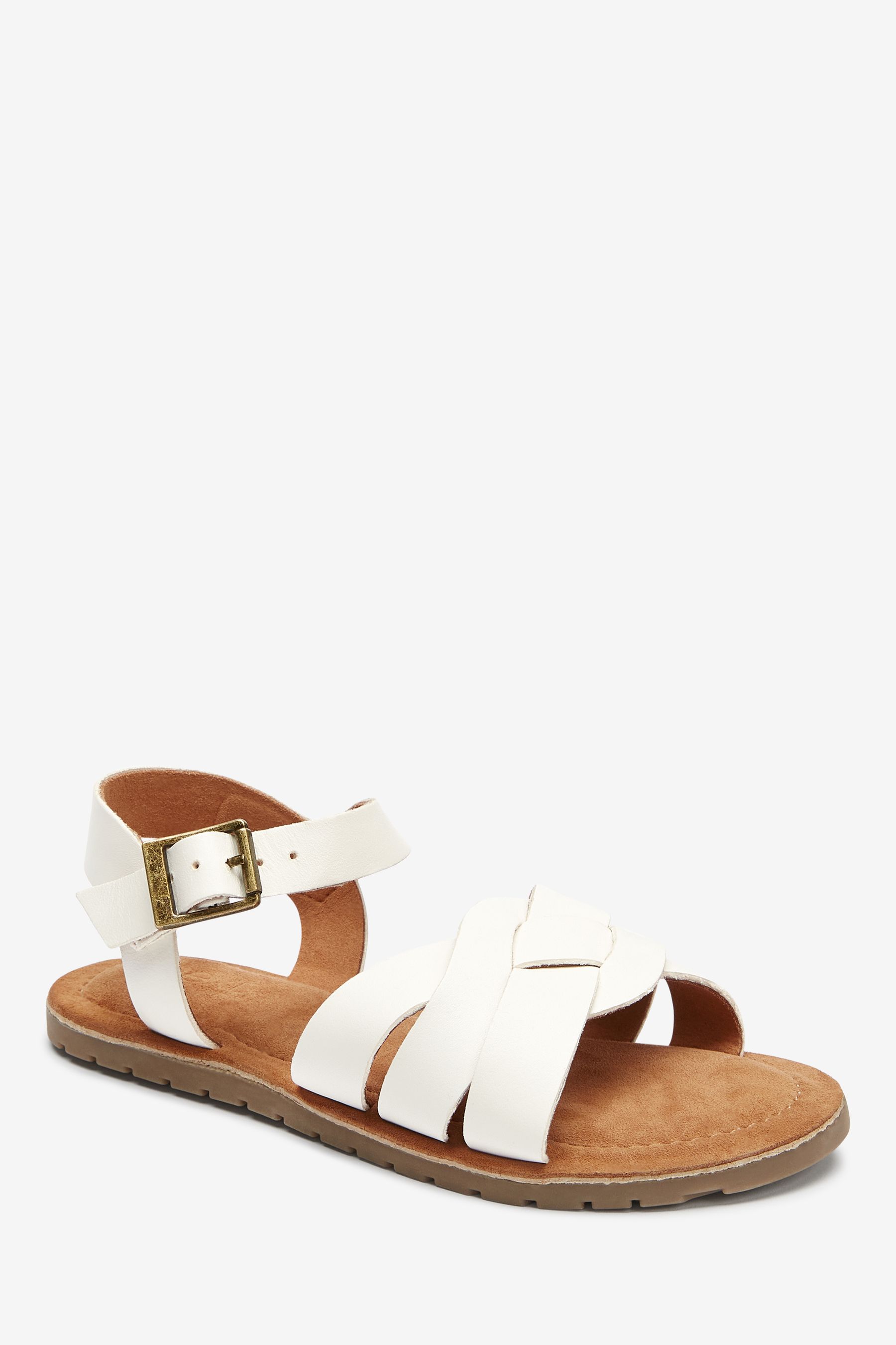 Premium Woven Leather Sandals Wide Fit (G)