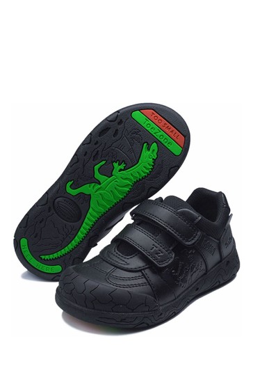 ToeZone Black PAX Vegan Dinosaur School Shoes