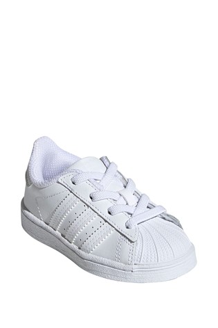 adidas Originals Superstar Infant White Elasticated Lace Trainers