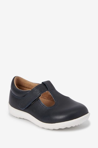 Little Luxe™ Leather T-Bar Shoes Wide Fit (G)