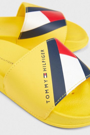 Tommy Hilfiger Yellow Flag Print Pool Slides