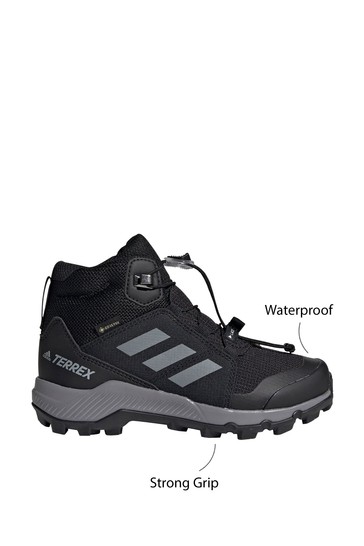 adidas Black Terrex Mid Gore Tex Hiking Youth and Junior Trainers