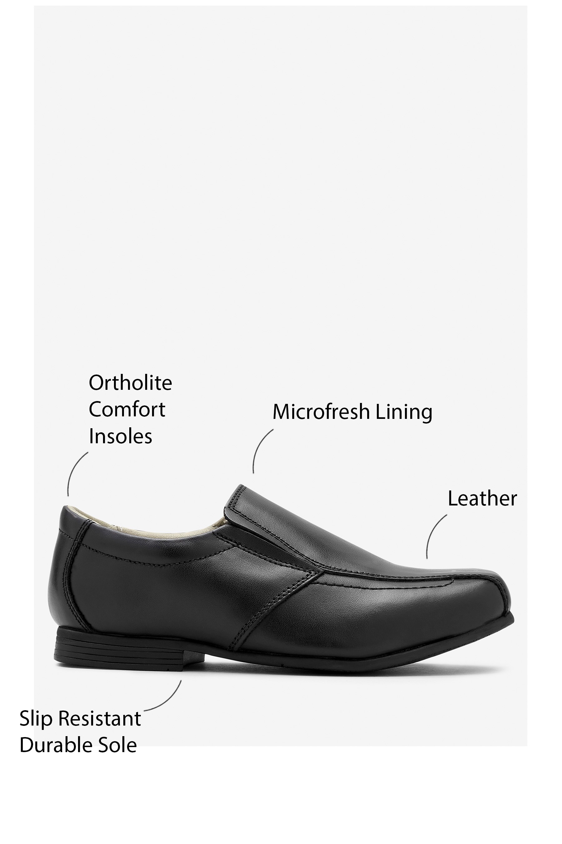 School Leather Formal Loafers Wide Fit (G)