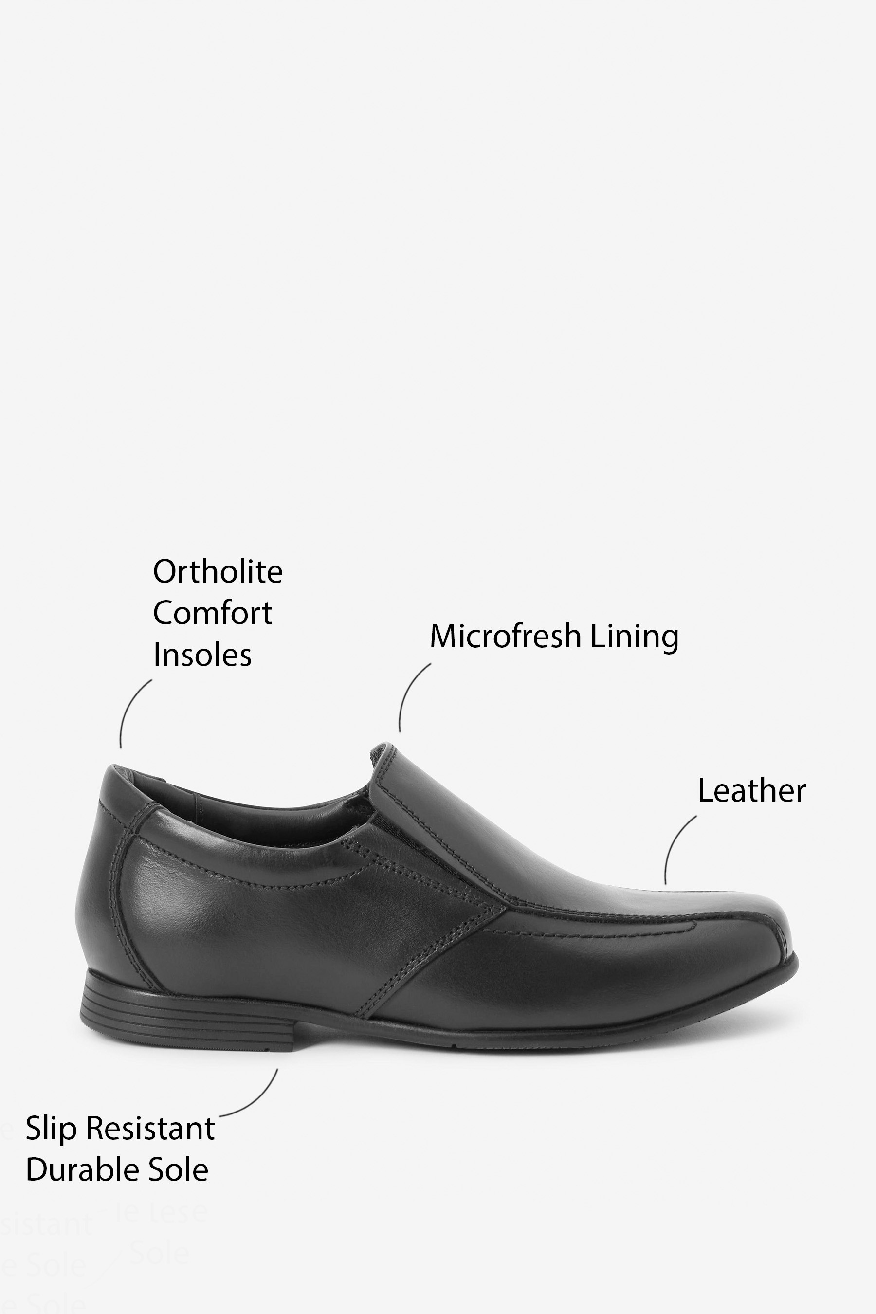 School Leather Formal Loafers Standard Fit (F)