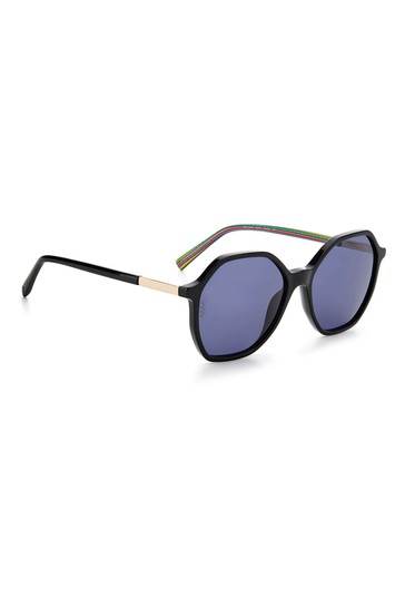 M by Missoni Black Hexagonal Frame Sunglasses