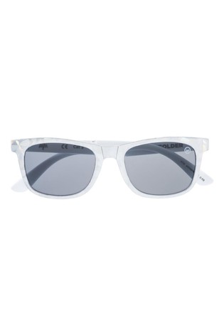 Hype. White Folder Square Frame Sunglasses