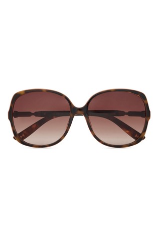 Ted Baker Tortoiseshell Brown Oversized Square Sunglasses