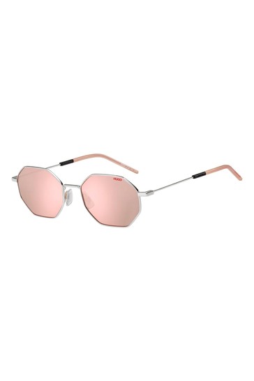 HUGO Pink Hexagonal Sunglasses