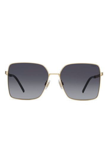 HUGO Oversized Gold Sunglasses