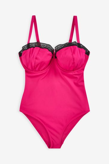 Calvin Klein Pink Balconette One-Piece Curve Swimsuit