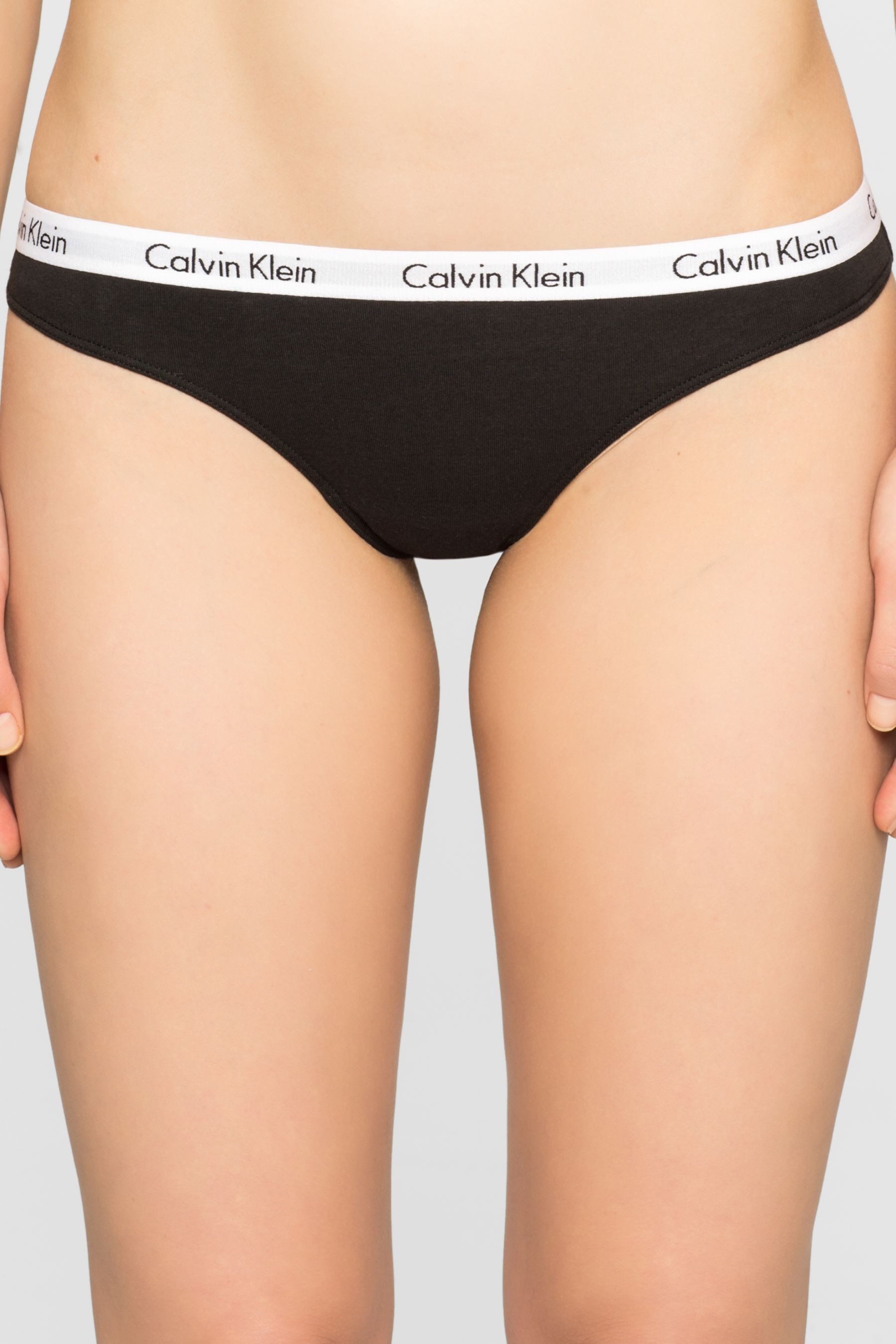 طقم ثلاثة ثونج أسود من Calvin Klein