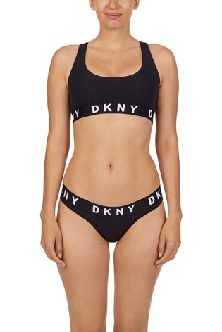 حمالة صدر ظهر من DKNY بشعار أسود