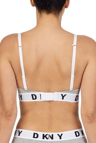 DKNY Grey Logo Wire Free Push Up Bra