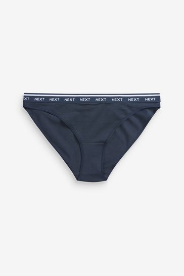 Cotton Rich Logo Knickers 6 Pack High Leg