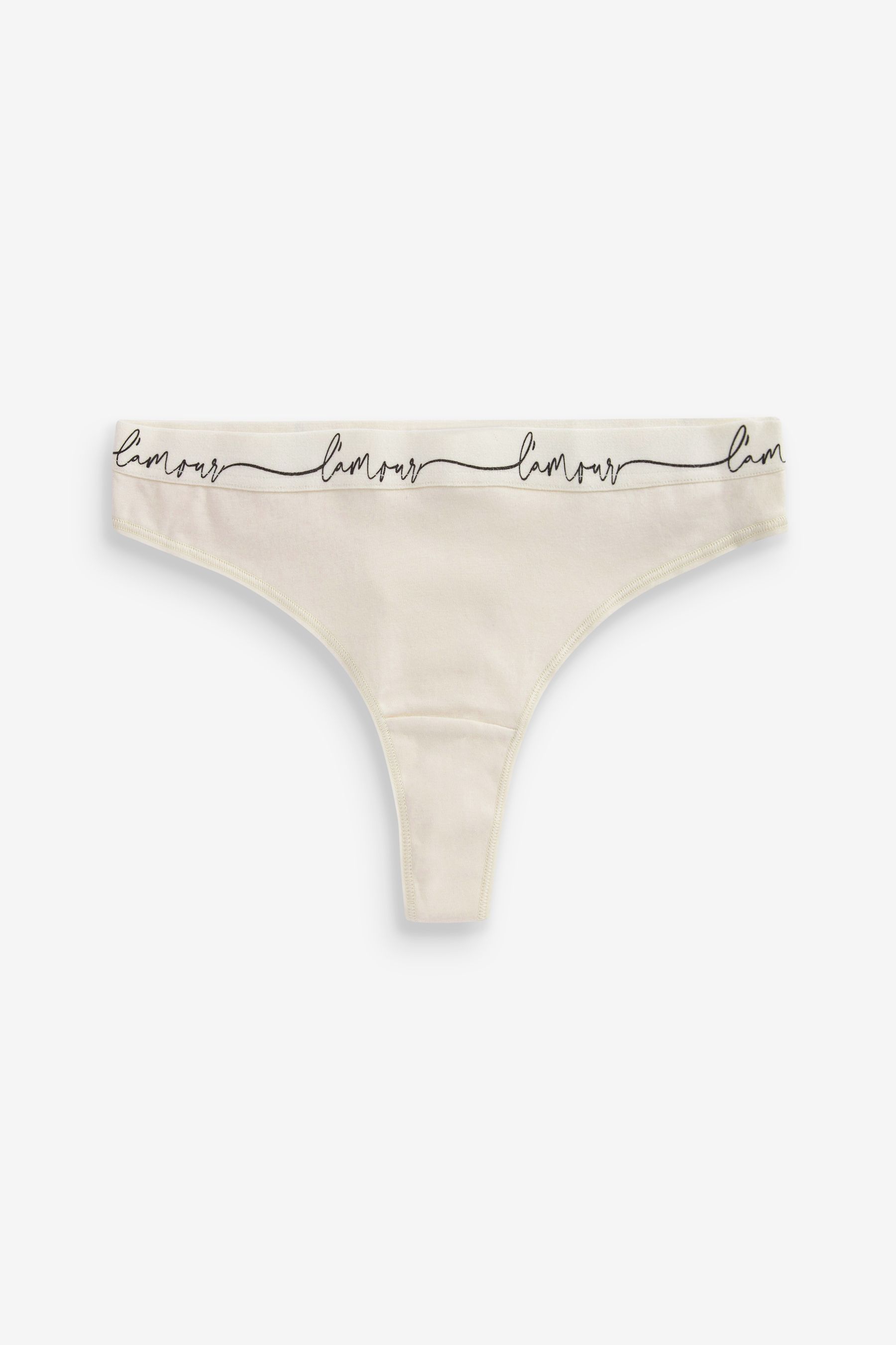 Cotton Rich Logo Knickers 4 Pack Thong