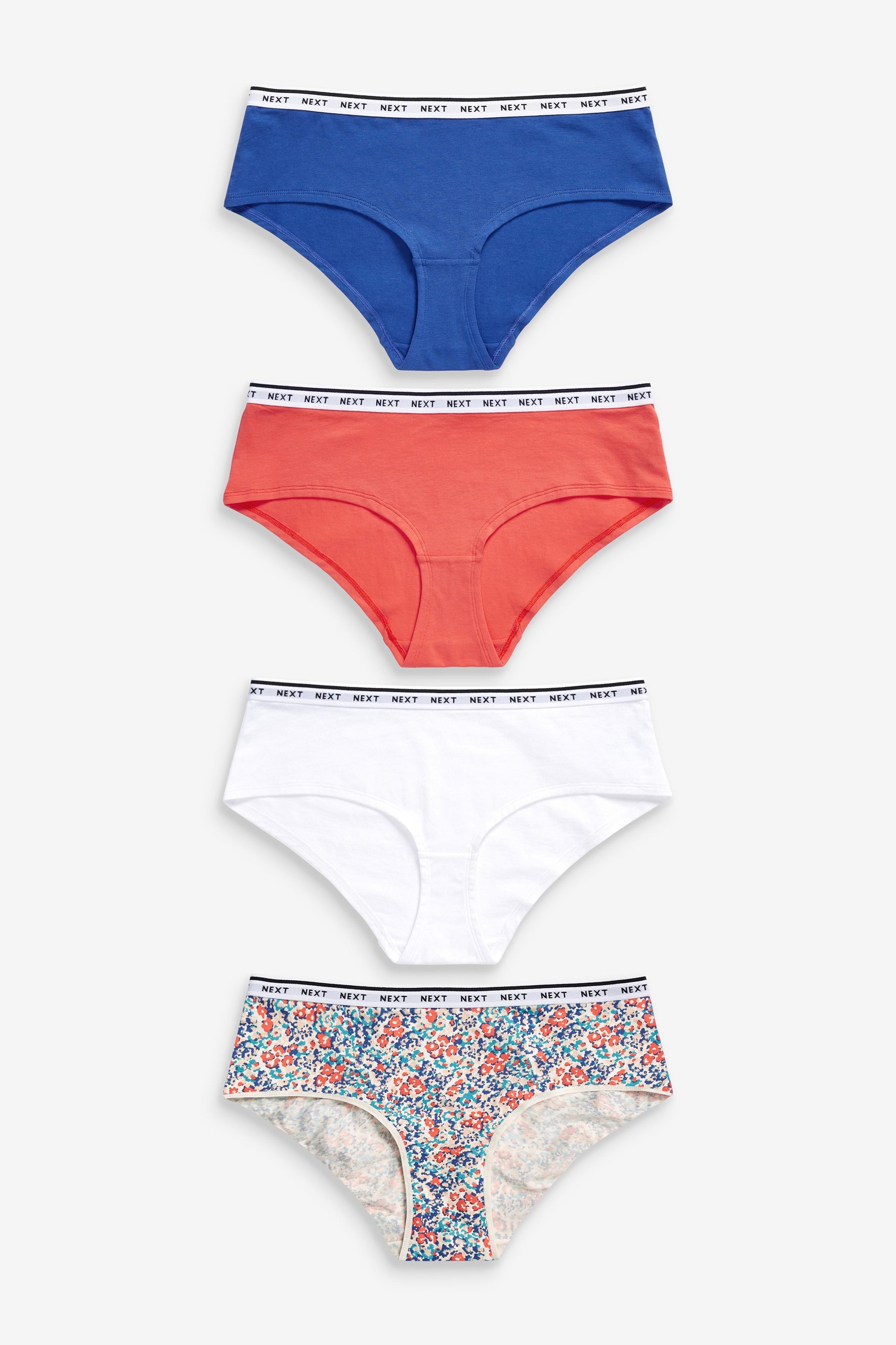 Cotton Rich Logo Knickers 4 Pack Short