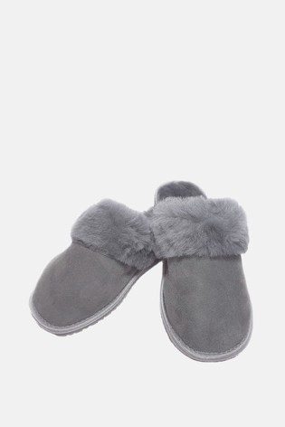 HotSquash Womens Grey Slip-On Slippers