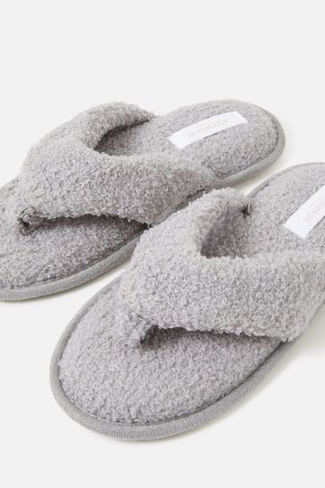 Accessorize Grey Borg Toe Thong Slippers