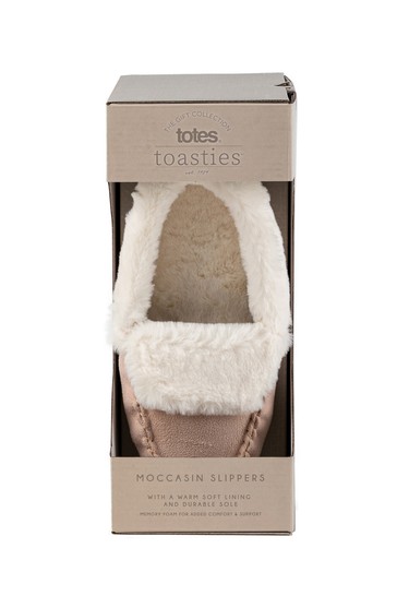 Totes Ladies Suedette Moccasin Slippers