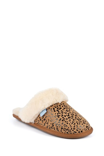 Lunar Natural Tamara Suede Mule Slippers