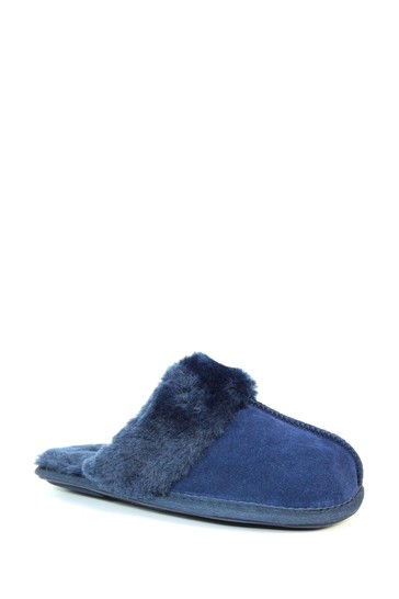 Lunar Blue Rapsody Suede Slippers