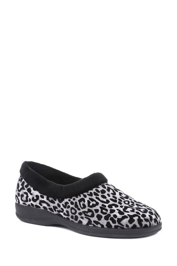 Pavers Ladies Leopard Print Full Slippers