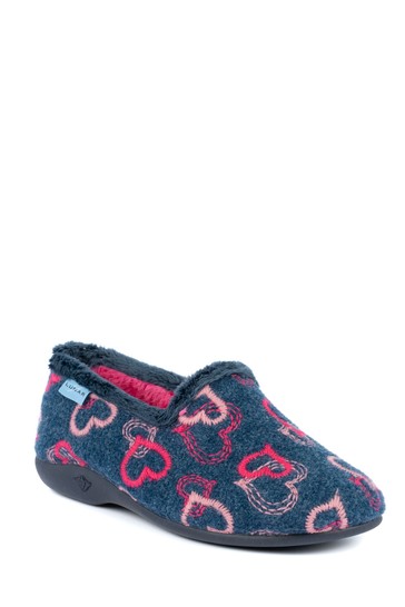 Lunar Blue Heart Full Slippers