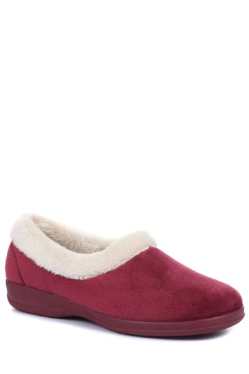 Pavers Burgundy Red Ladies Full Slippers