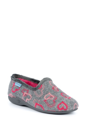 Lunar Grey Jolly Heart Full Slippers