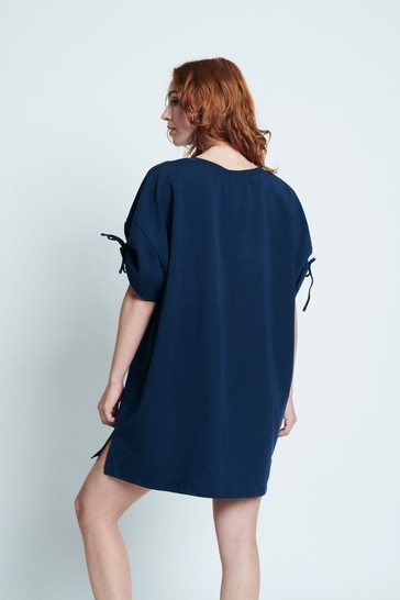 ELLE Navy Blue Loungewear Tie Detail Nightshirt