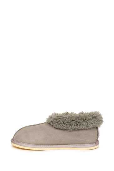 Celtic & Co. Ladies Grey Sheepskin Bootee Slippers