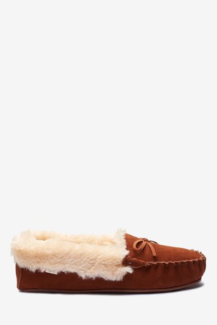 Suede Moccasin Slippers