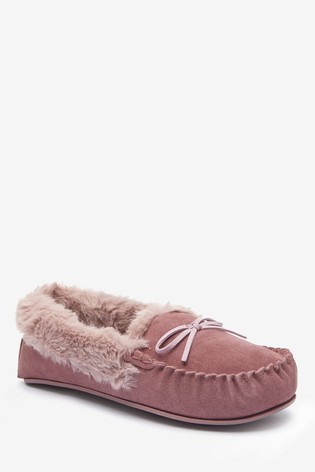 Suede Moccasin Slippers