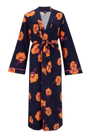 Pour Moi Luxe Woven Twill Midi Dressing Gown