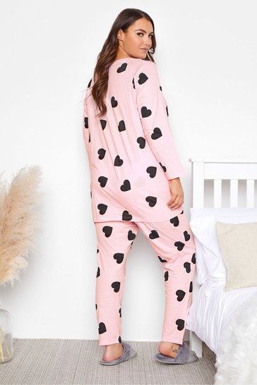 Yours Long Sleeve Heart Pyjama Set