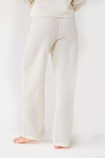 Textured Wide Leg Trousers