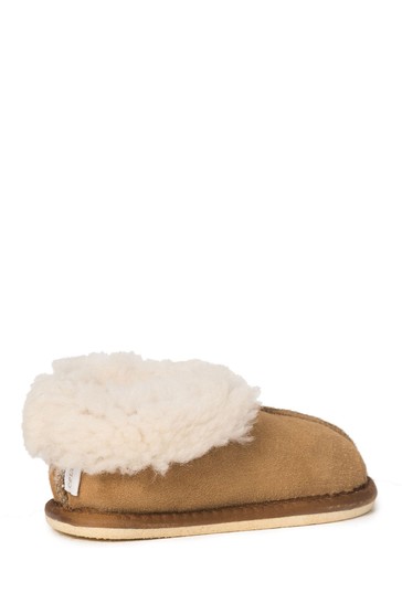 Celtic & Co. Kids Camel Sheepskin Bootee Slippers