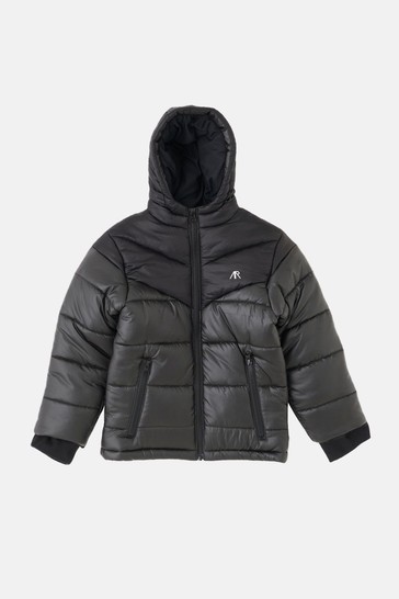 Angel & Rocket Black Nolan Branded Puffer Jacket