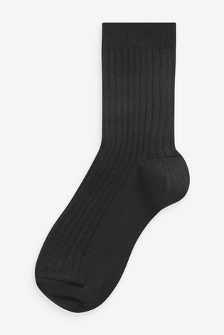 7 Pack Ribbed Cotton Rich Socks