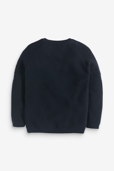 Textured Crew Jumper (3-16yrs) Without Stag