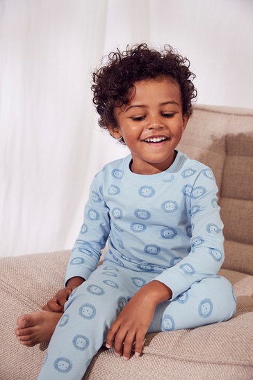 The White Company Blue Lion Print Pyjamas