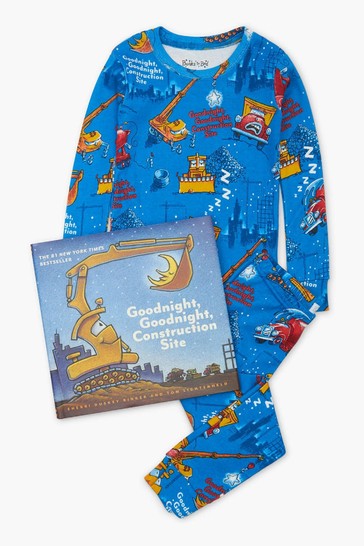 Hatley Blue Long Sleeve Goodnight Construction Site Pyjama Set